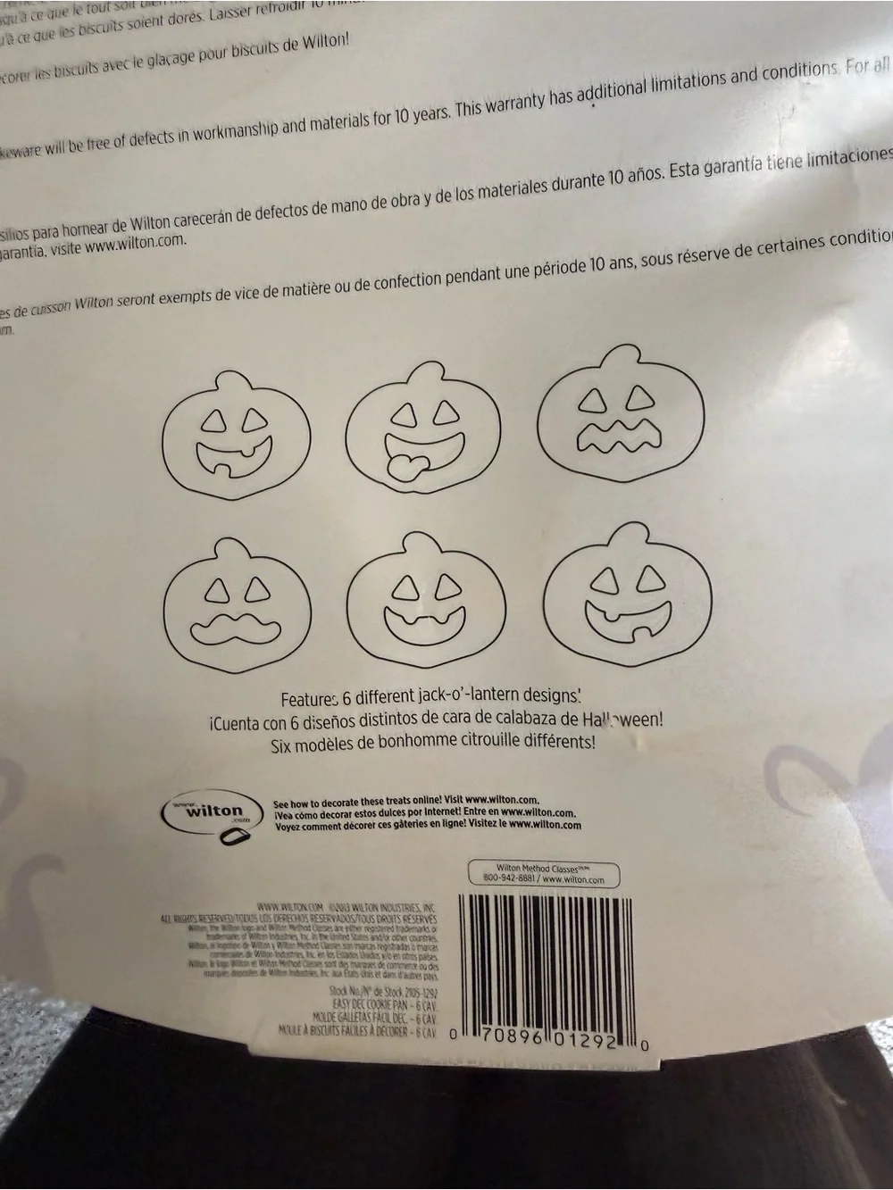 Wilton Halloween Pumpkin Cookie Pan 6 Cavity Jack O Lantern 2105-1292